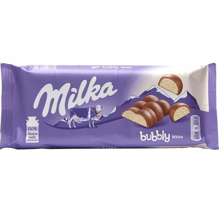 Milka White Chocolate Bar Bubbly Gr