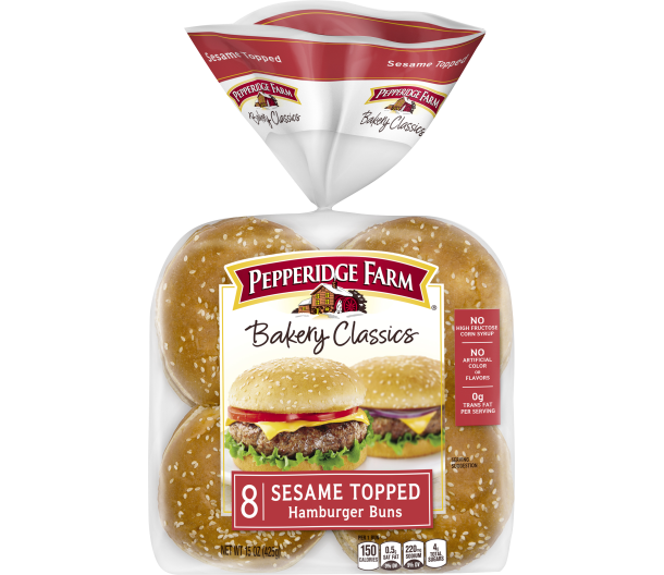 BREAD HAMBURGER BUNS SESAME 8PCS