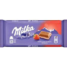 MILKA CHOCOLATE BAR STRAWBERRY   100GR