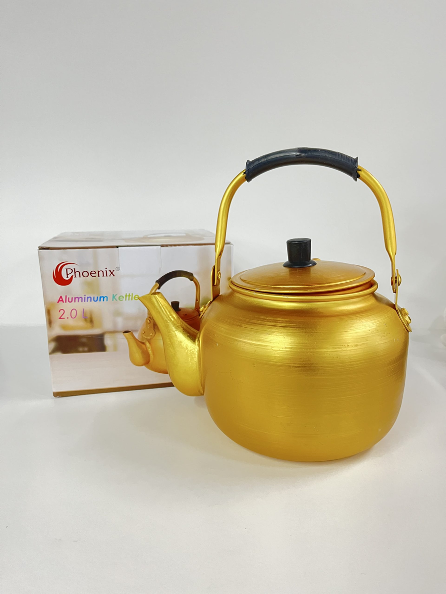PHOENIX ALUMINUM YELLOW TEA KETTLE  2LITER