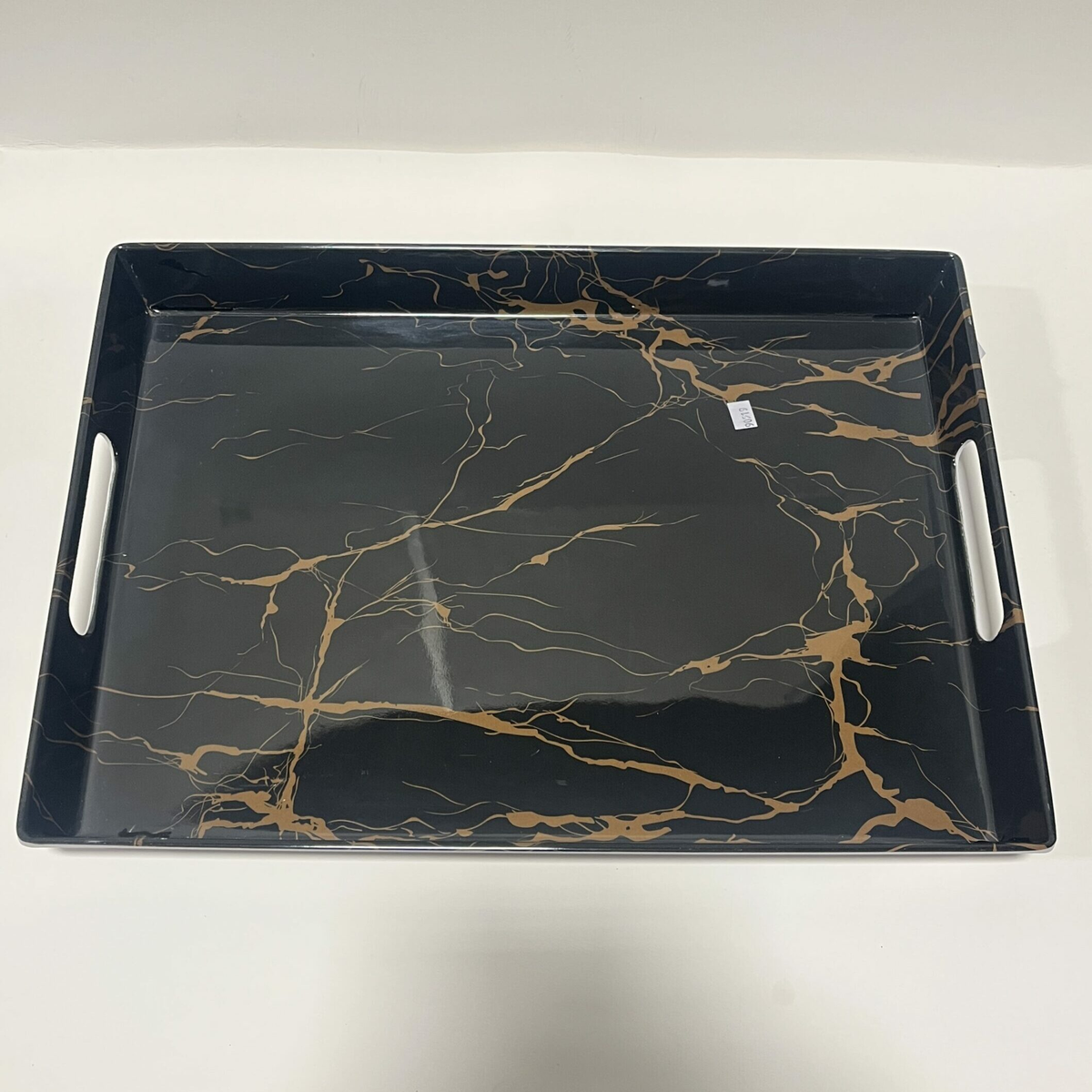 MELAMINE SERVING TRAY RECTANGLE MARBLE BLACK