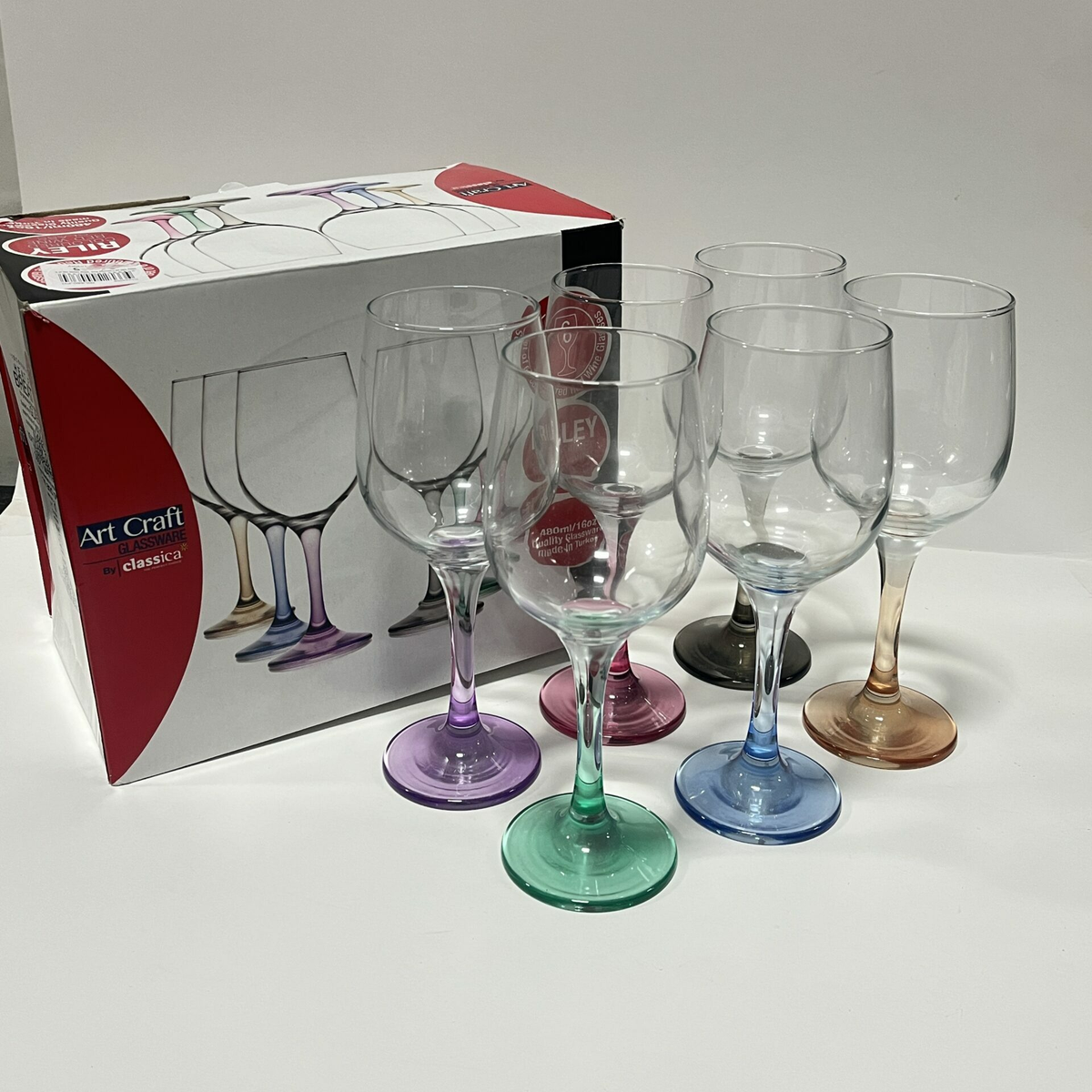 CLASSICA GLASS WINE COLOR STEM SET6X16OZ
