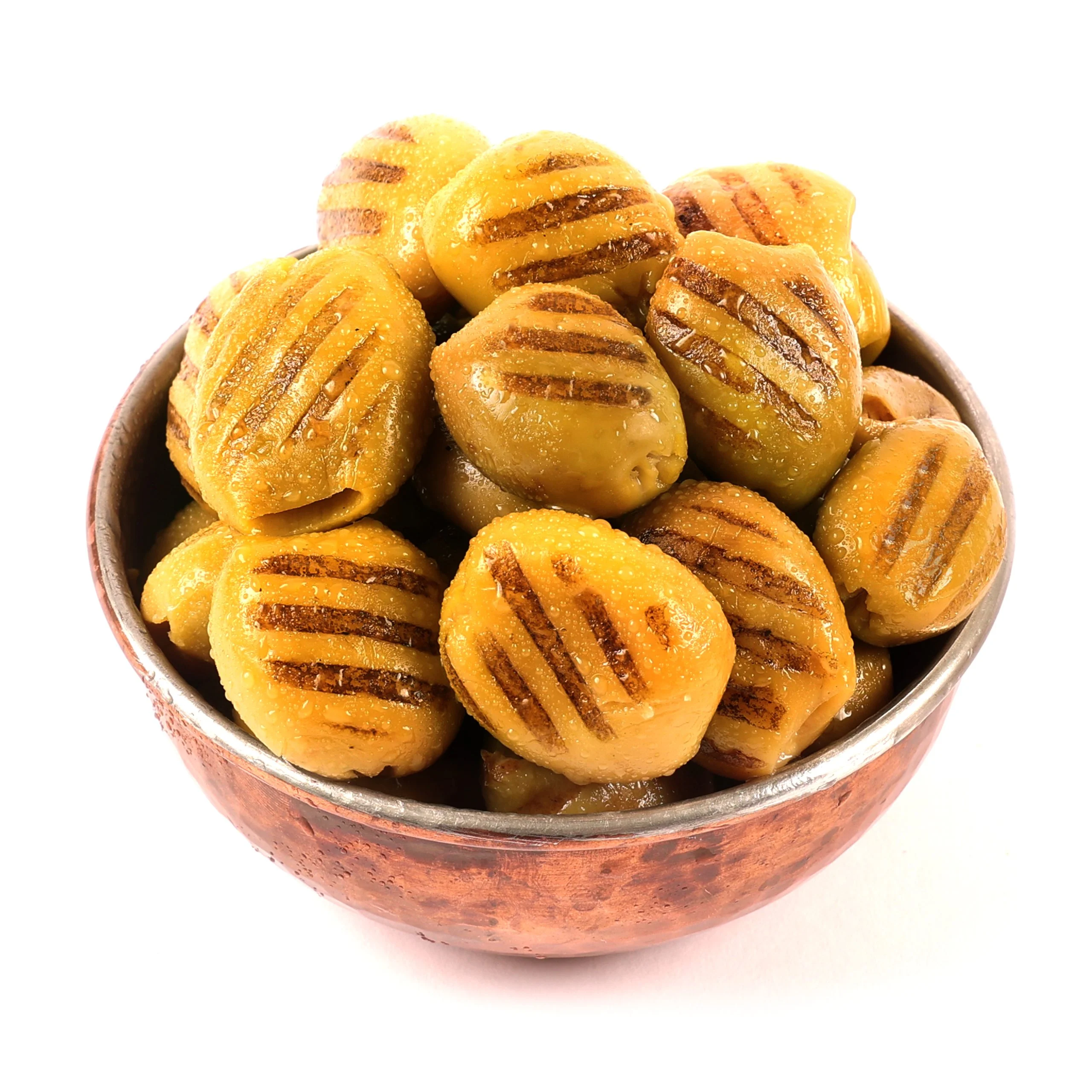 GRILLED GREEN OLIVES PITTED