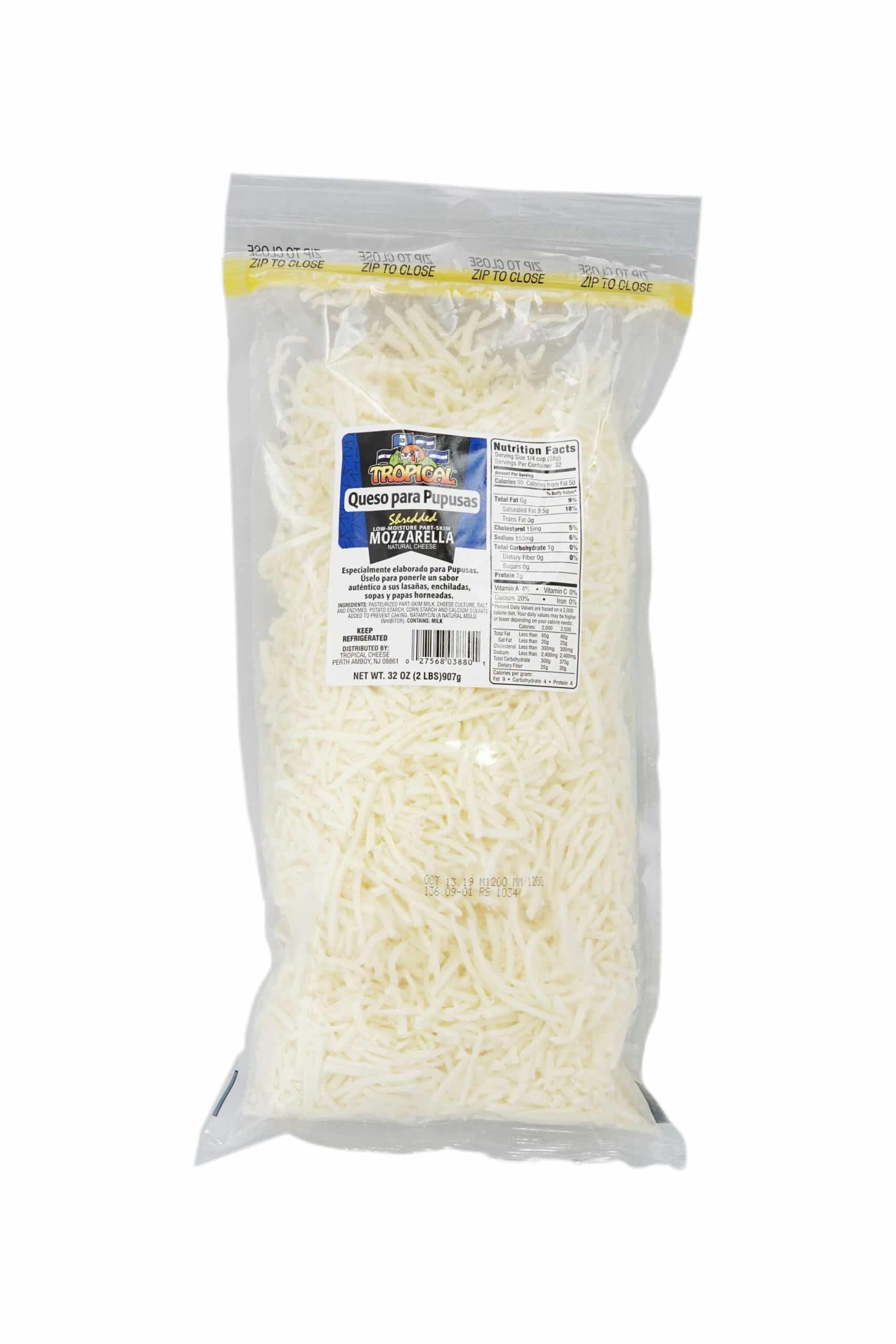 El Latino Shredded Mozzarella Cheese 32oz Plastic Bag Container