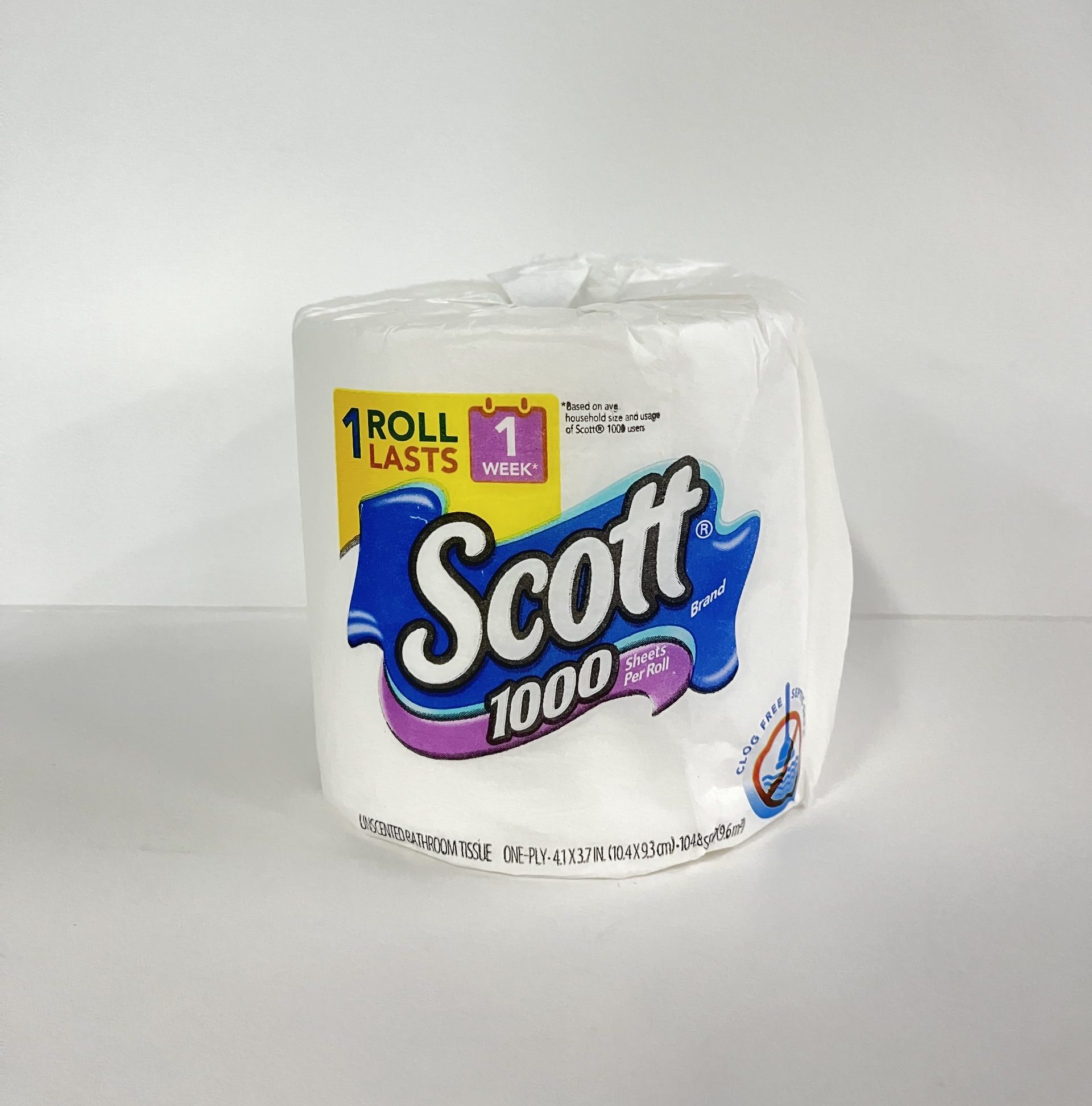 Scott Bathroom Tissue, 1000, Unscented, One-Ply - 12 rolls